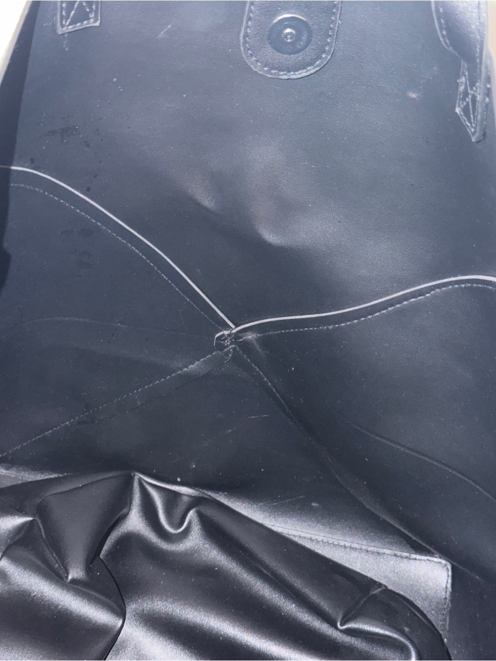 Non- branded Black Leather Tote Bag - Minimalist Everyday Carry - Picture 4 of 5